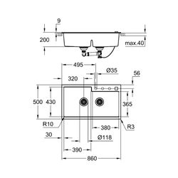 Grohe K500 Kompositspüle granit schwarz 31649AP0... GROHE-31649AP0 4005176521263 (Abb. 1)