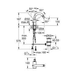 Grohe Atrio Einhand-Bidetbatterie 1/2" cool sunrise 32108GL3... GROHE-32108GL3 4005176492495 (Abb. 1)