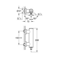 Grohe Atrio Einhand-Brausebatterie 1/2" hard graphite geb. 32650AL3 Wandmontage... GROHE-32650AL3 4005176454844 (Abb. 1)