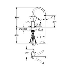 Grohe Concetto Einhand-Spültischbatterie 1/2" supersteel 32663DC3... GROHE-32663DC3 4005176466861 (Abb. 1)