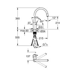 Grohe Concetto Einhand-Spültischbatterie 1/2" supersteel 32663DC3... GROHE-32663DC3 4005176466861 (Abb. 1)