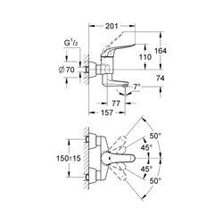 Grohe Euroeco Special Einhand-Waschtischbatterie 1/2" chrom 32770000... GROHE-32770000 4005176871702 (Abb. 1)