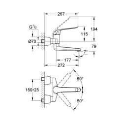 Grohe Euroeco Special Einhand-Waschtischbatterie 1/2" chrom 32774000... GROHE-32774000 4005176871740 (Abb. 1)