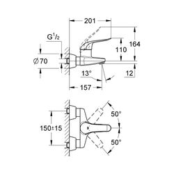 Grohe Euroeco Special Einhand-Waschtischbatterie 1/2" chrom 32776000... GROHE-32776000 4005176871764 (Abb. 1)