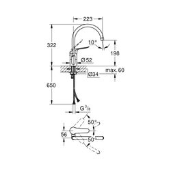 Grohe Euroeco Special Einhand-Spültischbatterie 1/2" chrom 32786000... GROHE-32786000 4005176871863 (Abb. 1)