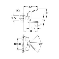 Grohe Euroeco Special Sicherheitsmischbatterien Einhand-Sicherheitsmischbatterie 1/2" f... GROHE-32792000 4005176871924 (Abb. 1)