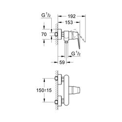 Grohe Eurosmart Cosmopolitan Einhand-Brausebatterie 1/2" chrom 32837000... GROHE-32837000 4005176874772 (Abb. 1)