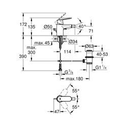 Grohe Eurosmart Cosmopolitan Einhand-Bidetbatterie 1/2" chrom 32839000... GROHE-32839000 4005176874802 (Abb. 1)