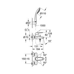 Grohe Eurodisc Cosmopolitan Einhand-Wannenbatterie 1/2" chrom 33395002... GROHE-33395002 4005176887802 (Abb. 1)