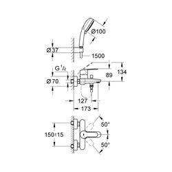 Grohe Eurostyle Cosmopolitan Einhand-Wannenbatterie 1/2" chrom 3359220A... GROHE-3359220A 4005176454288 (Abb. 1)