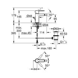 Grohe Lineare Einhand-Bidetbatterie 1/2" supersteel 33848DC1... GROHE-33848DC1 4005176412776 (Abb. 1)