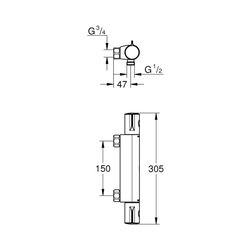 Grohe Grohtherm 800 Thermostat-Brausebatterie 1/2" chrom 34561000... GROHE-34561000 4005176310096 (Abb. 1)