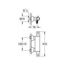 Grohe Grohtherm Special Thermostat-Waschtischbatterie 1/2" chrom 34666000... GROHE-34666000 4005176351563 (Abb. 1)