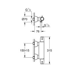 Grohe Grohtherm Special Thermostat-Brausebatterie 1/2" chrom 34667000... GROHE-34667000 4005176351570 (Abb. 1)