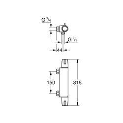 Grohe Grohtherm Special Thermostat-Brausebatterie 1/2" chrom 34681000... GROHE-34681000 4005176354090 (Abb. 1)