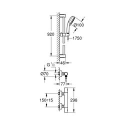 Grohe Grohtherm 800 Cosmopolitan Thermostat-Brauseset 1/2" chrom 34769000... GROHE-34769000 4005176612060 (Abb. 1)