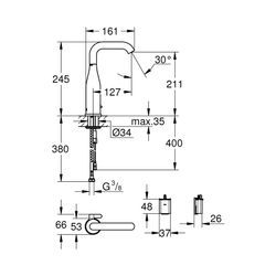 Grohe Essence E Infrarot-Elektronik für Waschtisch 1/2" mit Mischung und Temperaturbegr... GROHE-36445DA0 4005176686573 (Abb. 1)