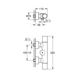 Grohe Eurosmart Cosmopolitan E Special Infrarot-Elektronik für Brausebatterie mit Misch... GROHE-36457000 4005176494765 (Abb. 1)