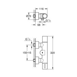 Grohe Eurosmart Cosmopolitan E Special Infrarot-Elektronik für Brausebatterie mit Misch... GROHE-36457000 4005176494765 (Abb. 1)