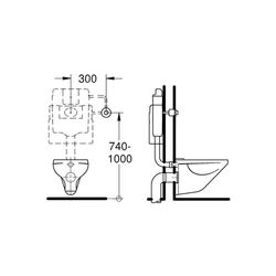 Grohe Pneumatik-Betätigung chrom Druckknopfbetätigung mit Rosette 100 mm... GROHE-37060000 4005176142901 (Abb. 1)