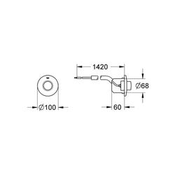 Grohe Pneumatik-Betätigung chrom Druckknopfbetätigung mit Rosette 100 mm... GROHE-37060000 4005176142901 (Abb. 1)