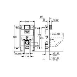 Grohe Rapid SL Element für WC 082 m Bauhöhe 38526000... GROHE-38526000 4005176291050 (Abb. 1)