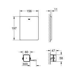 Grohe WC-Steuerung für Hand-Fernbetätigung edelstahl 38934SD0... GROHE-38934SD0 4005176922800 (Abb. 1)