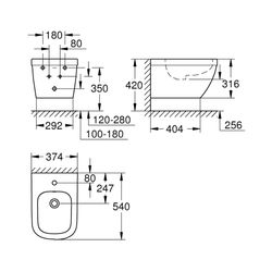 Grohe Euro Keramik Wandbidet alpinweiß 39208000... GROHE-39208000 4005176345029 (Abb. 1)