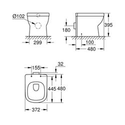 Grohe Euro Keramik Stand-Tiefspül-WC alpinweiß 39329000... GROHE-39329000 4005176407178 (Abb. 1)