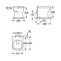 Grohe Euro Keramik Stand-Tiefspül-WC alpinweiß 39329000... GROHE-39329000 4005176407178 (Abb. 1)