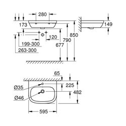 Grohe Euro Keramik Waschtisch 60 cm alpinweiß 39335000... GROHE-39335000 4005176407239 (Abb. 1)