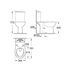 Grohe Bau Keramik Stand-WC-Kombination alpinweiß 39429000... GROHE-39429000 4005176406263 (Abb. 1)