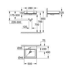 Grohe Cube Keramik Waschtisch 50 cm alpinweiß 3947400H... GROHE-3947400H 4005176438387 (Abb. 1)