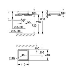 Grohe Cube Keramik Aufsatzschale ohne Hahnloch 40 cm alpinweiß 3948200H... GROHE-3948200H 4005176442667 (Abb. 1)