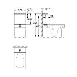 Grohe Cube Keramik Aufsatzspülkasten alpinweiß 39489000... GROHE-39489000 4005176442742 (Abb. 1)