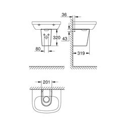 Grohe Essence Halbsäule alpinweiß 39570000... GROHE-39570000 4005176484865 (Abb. 1)