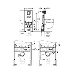 Grohe Rapid SLX Element für WC 113 m Bauhöhe inkl. Stromanschluss (Klemmdose) und Wasse... GROHE-39596000 4005176527494 (Abb. 1)