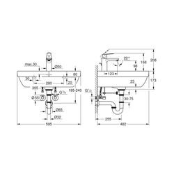 Grohe Euro Keramik Bundle Waschtisch 60 cm + Eurosmart Cosmopolitan Waschtischarmatur a... GROHE-39642000 4005176570162 (Abb. 1)