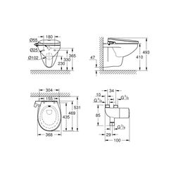 Grohe Bau Keramik Dusch-WC Aufsatz 3-in-1 Set wandhängend alpinweiß 39652SH0... GROHE-39652SH0 4005176575334 (Abb. 1)