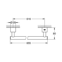 Grohe Atrio Badetuchhalter chrom 650 mm aus Metall, verdeckte Befestigung... GROHE-40309003 4005176462511 (Abb. 1)