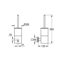 Grohe Allure Toilettenbürstengarnitur hard graphite 40340A01... GROHE-40340A01 4005176532313 (Abb. 1)