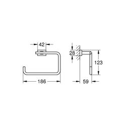 Grohe Essentials Cube Handtuchring hard graphite gebürstet 40510AL1... GROHE-40510AL1 4005176636578 (Abb. 1)