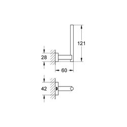 Grohe Essentials Cube Reservepapierhalter supersteel 40623DC1... GROHE-40623DC1 4005176636547 (Abb. 1)