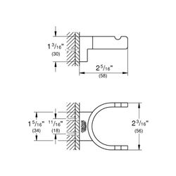 Grohe Selection Doppelter Bademantelhaken nickel gebürstet 41049EN0... GROHE-41049EN0 4005176577444 (Abb. 1)