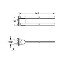 Grohe Selection Handtuchhalter schwenkbar nickel gebürstet 41063EN0... GROHE-41063EN0 4005176577895 (Abb. 1)