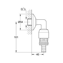 Grohe Original WAS® Schlauchanschlussbogen 1/2" chrom 41126000... GROHE-41126000 4005176282447 (Abb. 1)