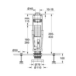 Grohe Eco-Ablaufventil mattchrom/chrom 42297PI0... GROHE-42297PI0 4005176832048 (Abb. 1)