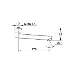 Grohe Gussauslauf 44045326 177mm, für Eichelberg Waschtisch-Wandarmaturen chrom... GROHE-44045326 4037876024812 (Abb. 1)