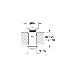 Grohe Ablaufgarnitur mit Druckstopfen hard graphite 65807A00... GROHE-65807A00 4005176467721 (Abb. 1)