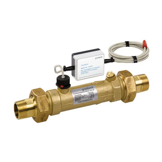 Grünbeck Turbinenwasserzähler 2013, DN 32, 0,5l/Impuls, QN 5, Messing, 119714